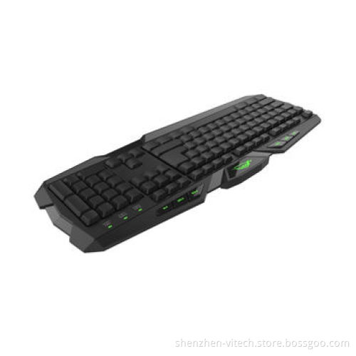 Illuminated Multimedia Keyboard with 104 Standard Keys, 9 Game Keys, Multiple Languages